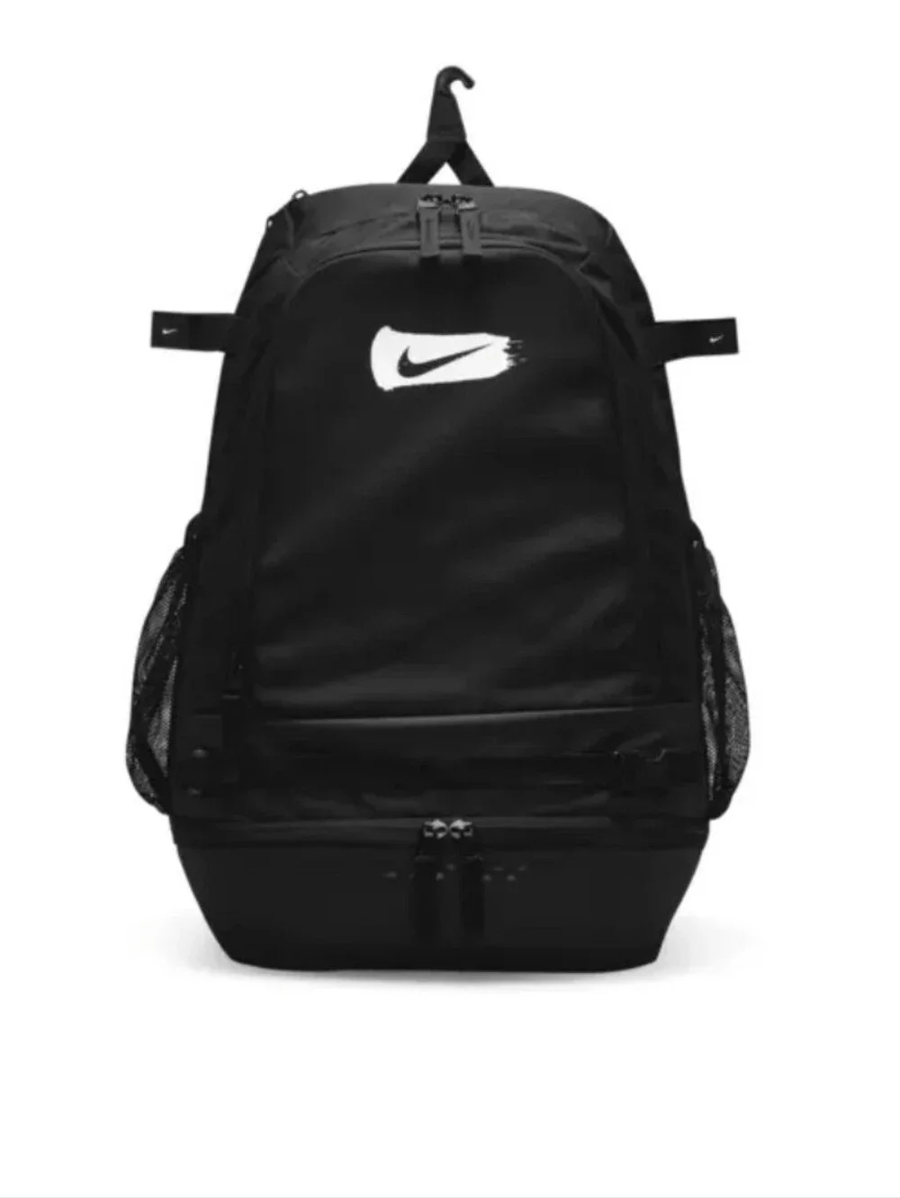 Nike Vapor Select Black Baseball Backpack with White Brushstroke Logo Detail